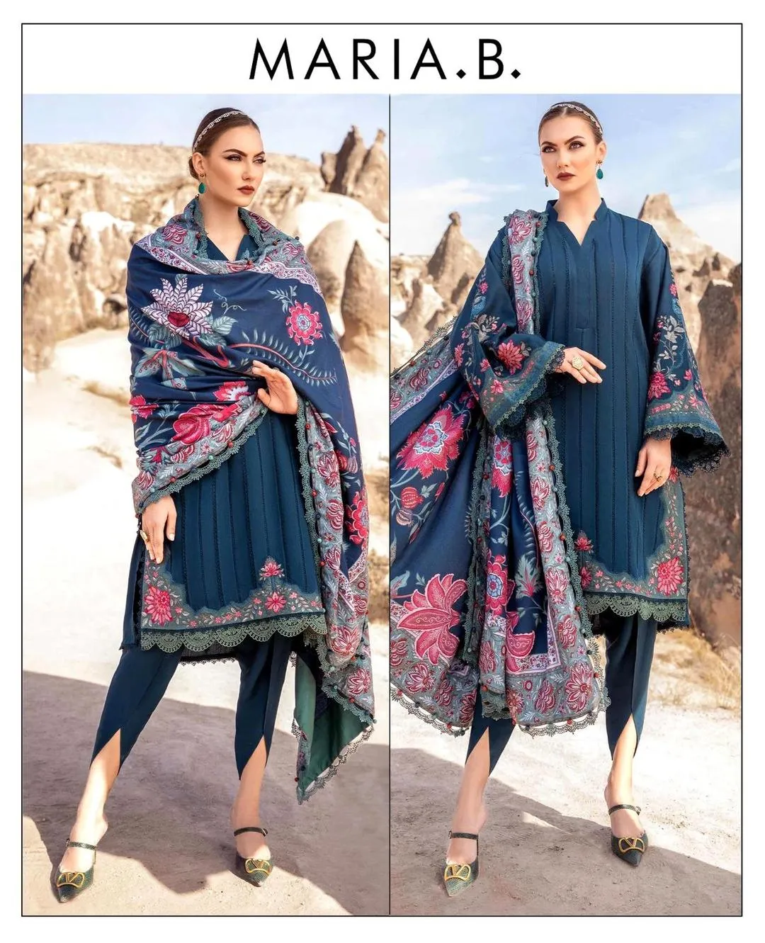 3 Pcs Women's Unstitched Embroidered Suit