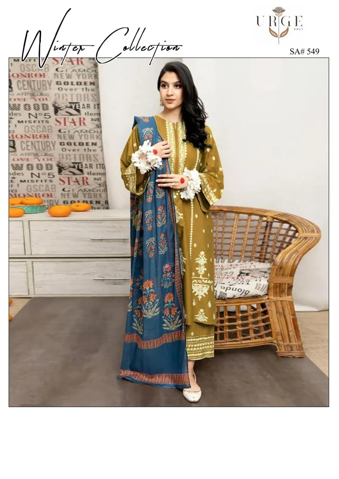 3 Pcs Women's Unstitched Embroidered Suit