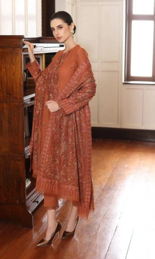 3 Pcs Women's Unstitched Embroidered Suit