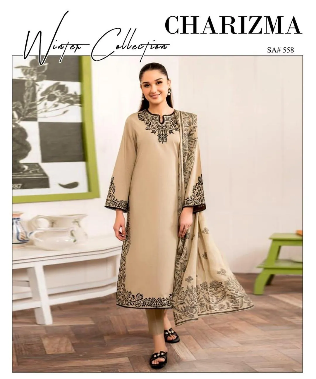 3 Pcs Women's Unstitched Embroidered Suit