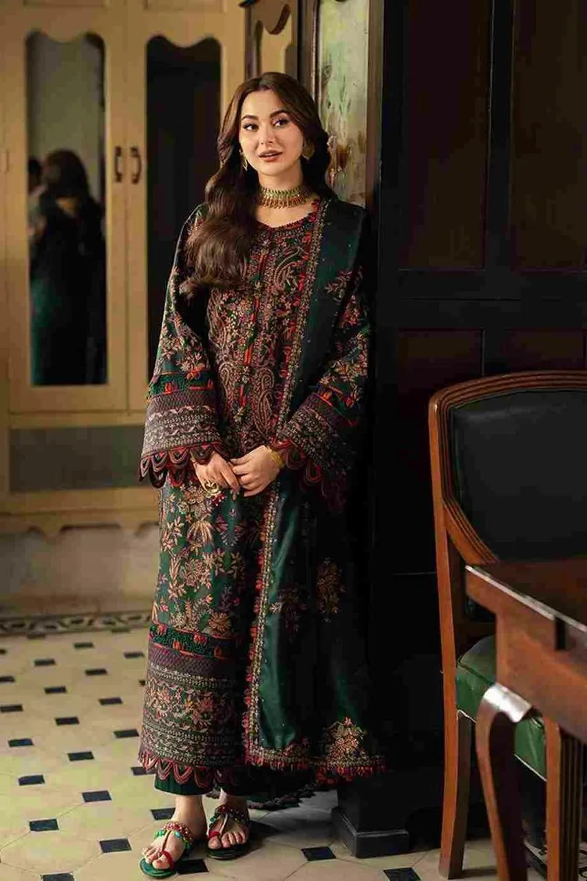 3 Pcs Women's Unstitched Embroidered Suit