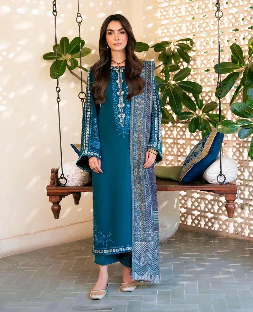 3 Pcs Women's Unstitched Embroidered Suit