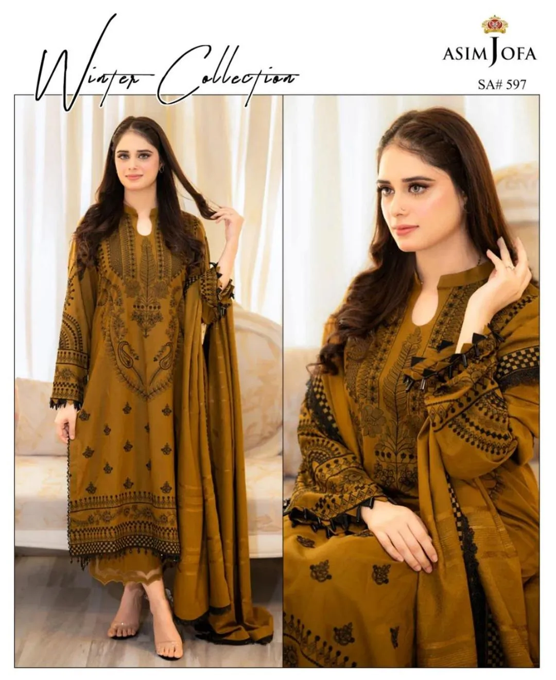 3 Pcs Women's Unstitched Embroidered Suit