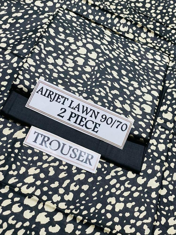 2 Pcs Women's Unstitched Lawn Printed Suit