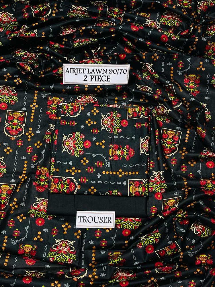 2 Pcs Women's Unstitched Lawn Digital Print Suit