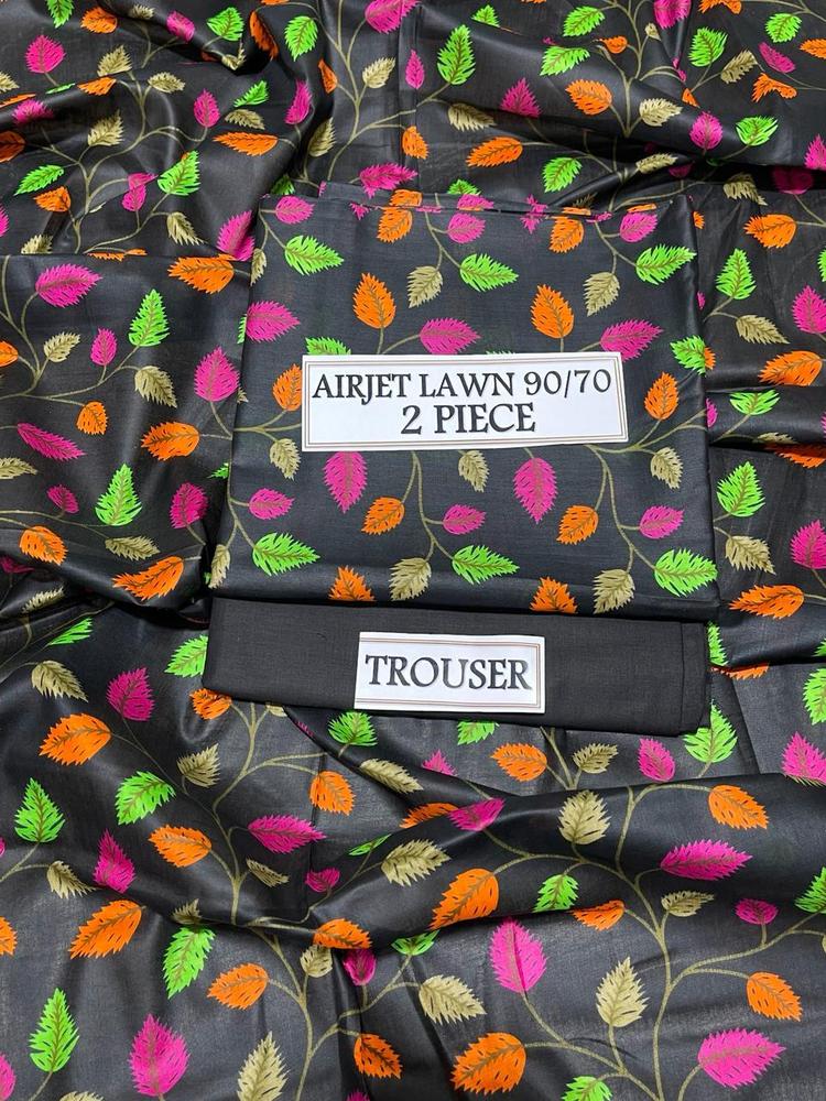 2 Pcs Women's Unstitched Lawn Digital Print Suit