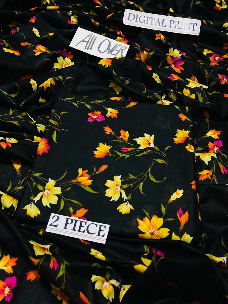 2 Pcs Women's Unstitched Lawn Digital Print Suit