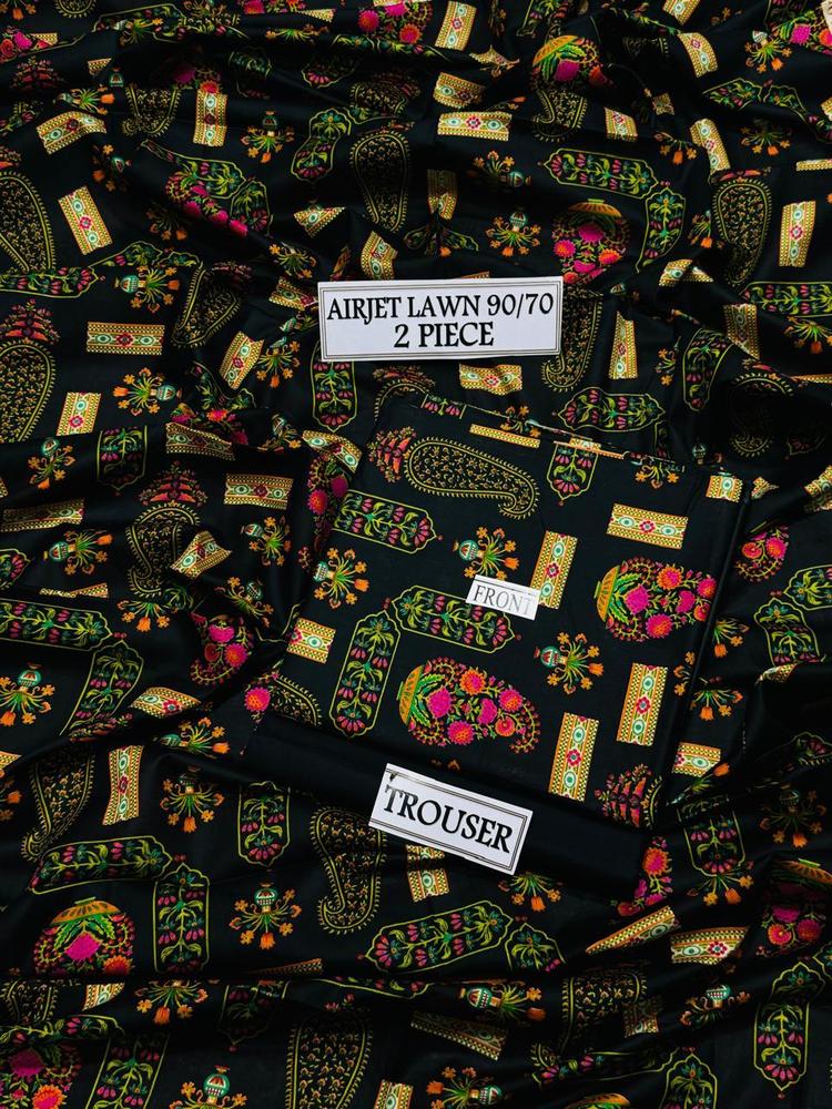 2 Pcs Women's Unstitched Lawn Digital Print Suit