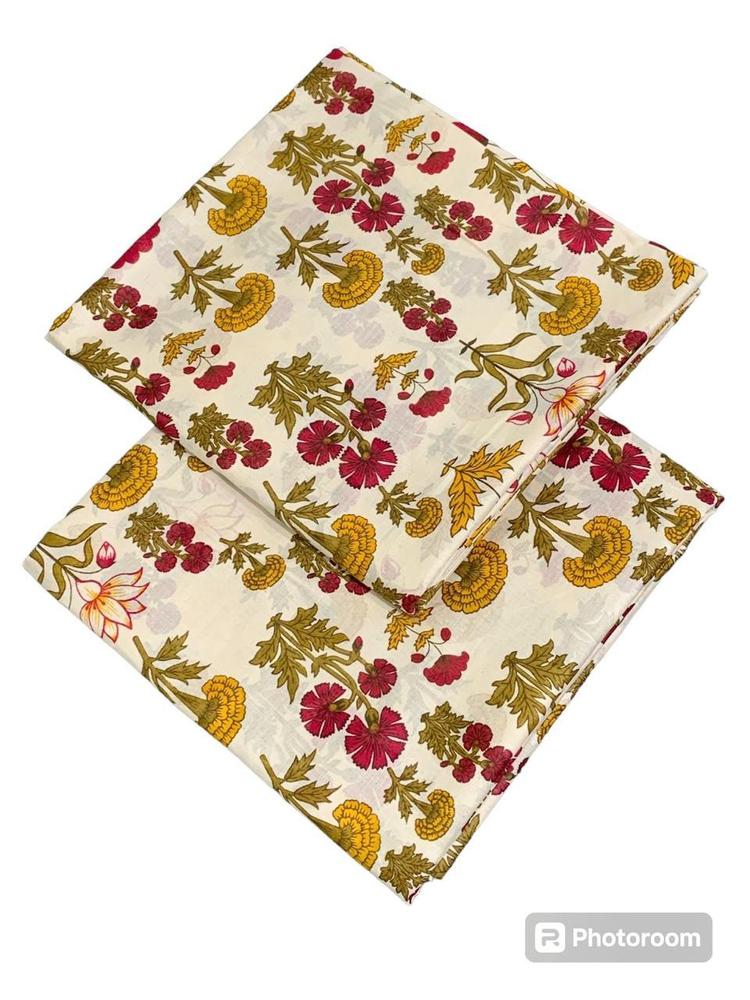 2 Pcs Women's Unstitched Lawn Printed Suit