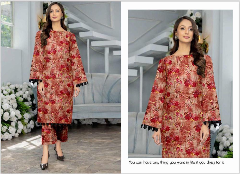 2 Pcs Women's Unstitched Lawn Digital Print Suit