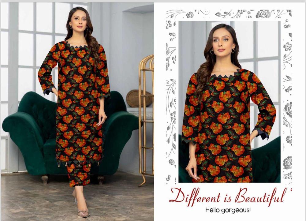 2 Pcs Women's Unstitched Lawn Digital Print Suit
