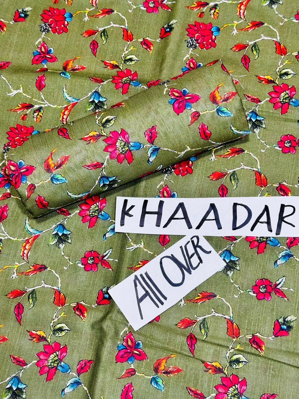 2 Pcs Women's Unstitched Khaddar Digital Print Suit