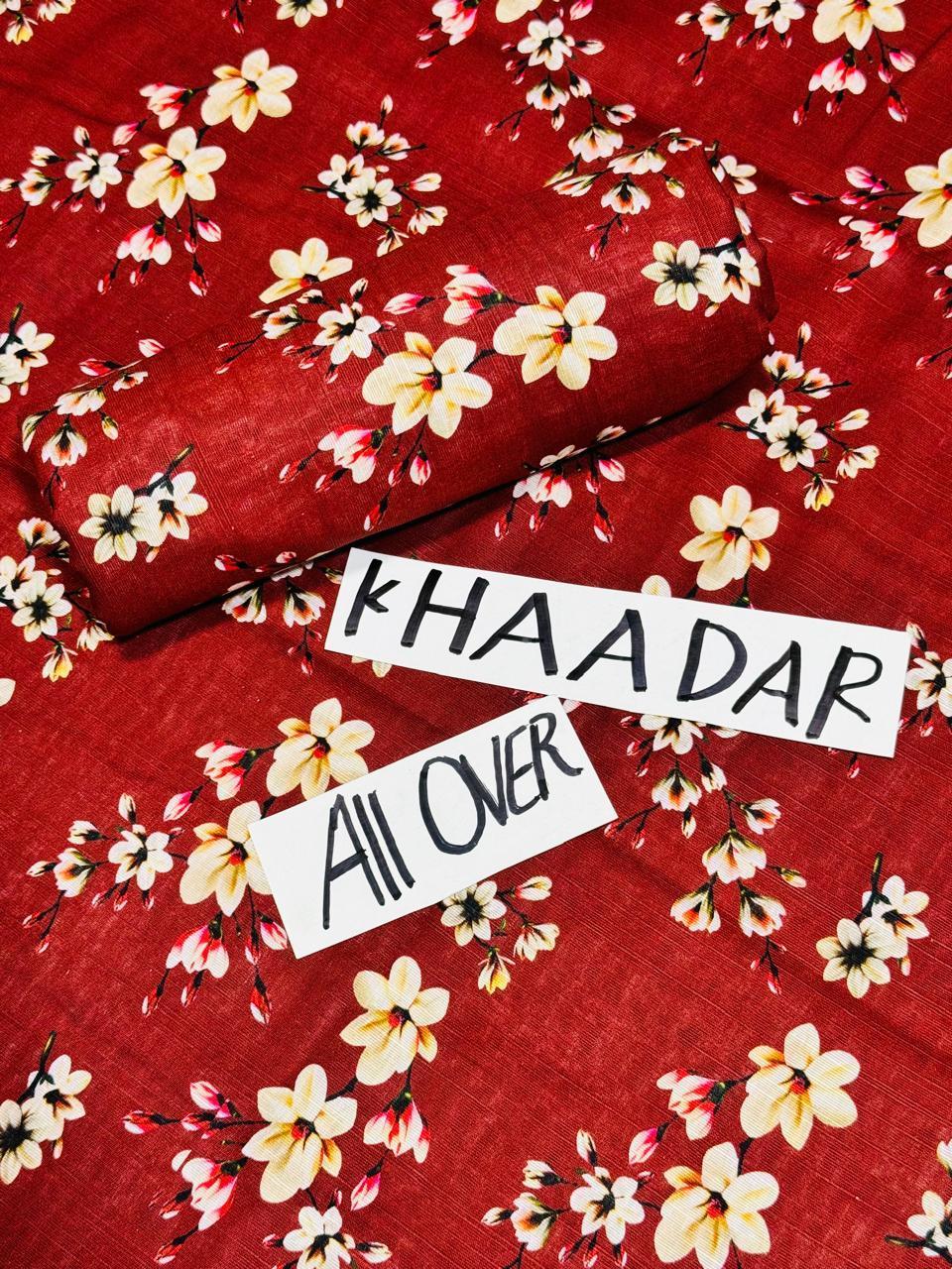 2 Pcs Women's Unstitched Khaddar Digital Print Suit