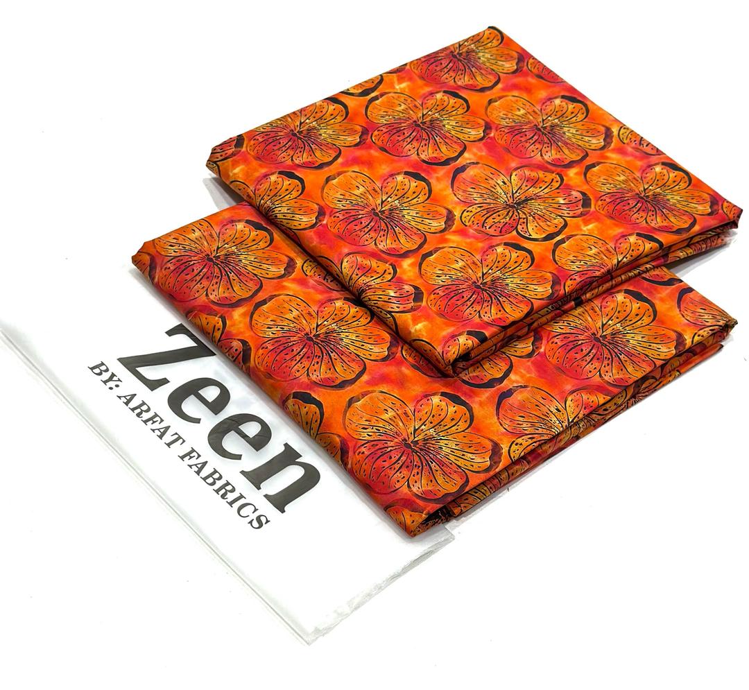 2 Pcs Women's Unstitched Digital Print Suit