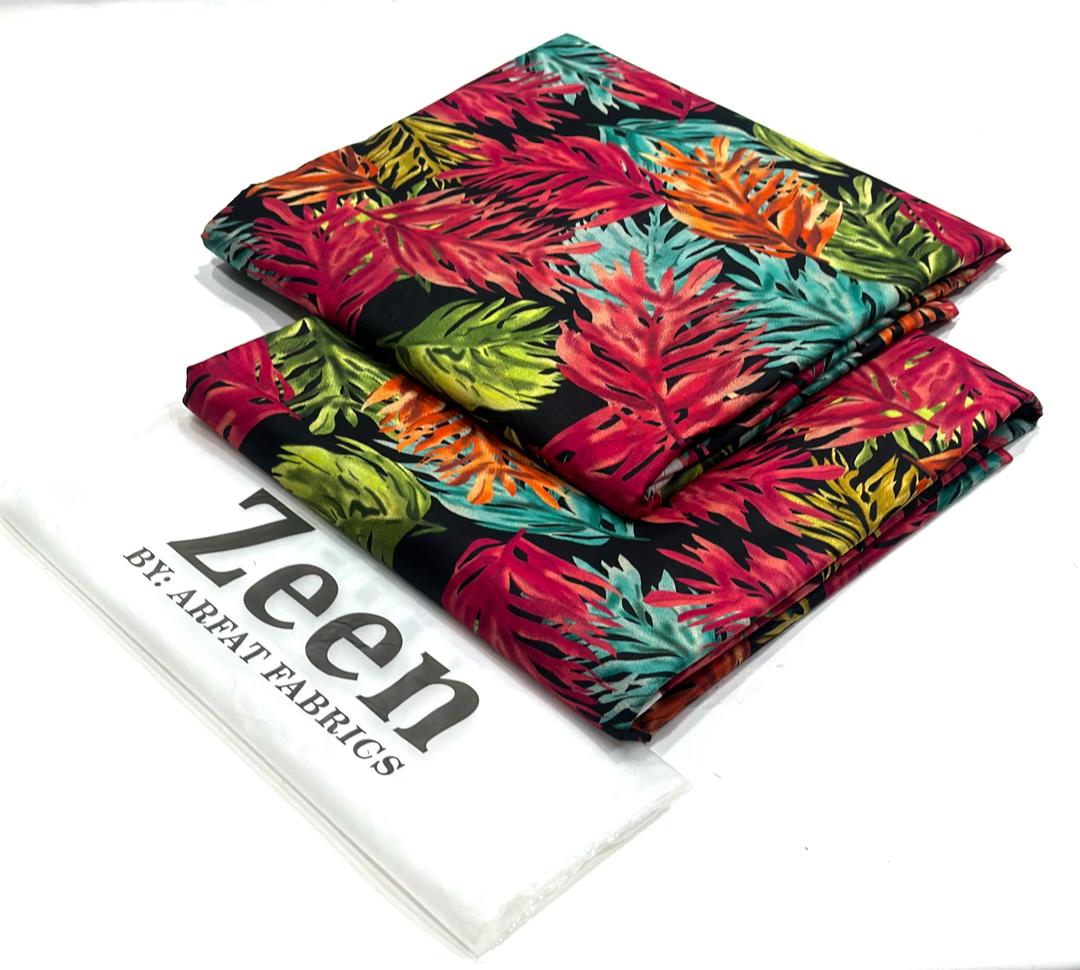 2 Pcs Women's Unstitched Digital Print Suit