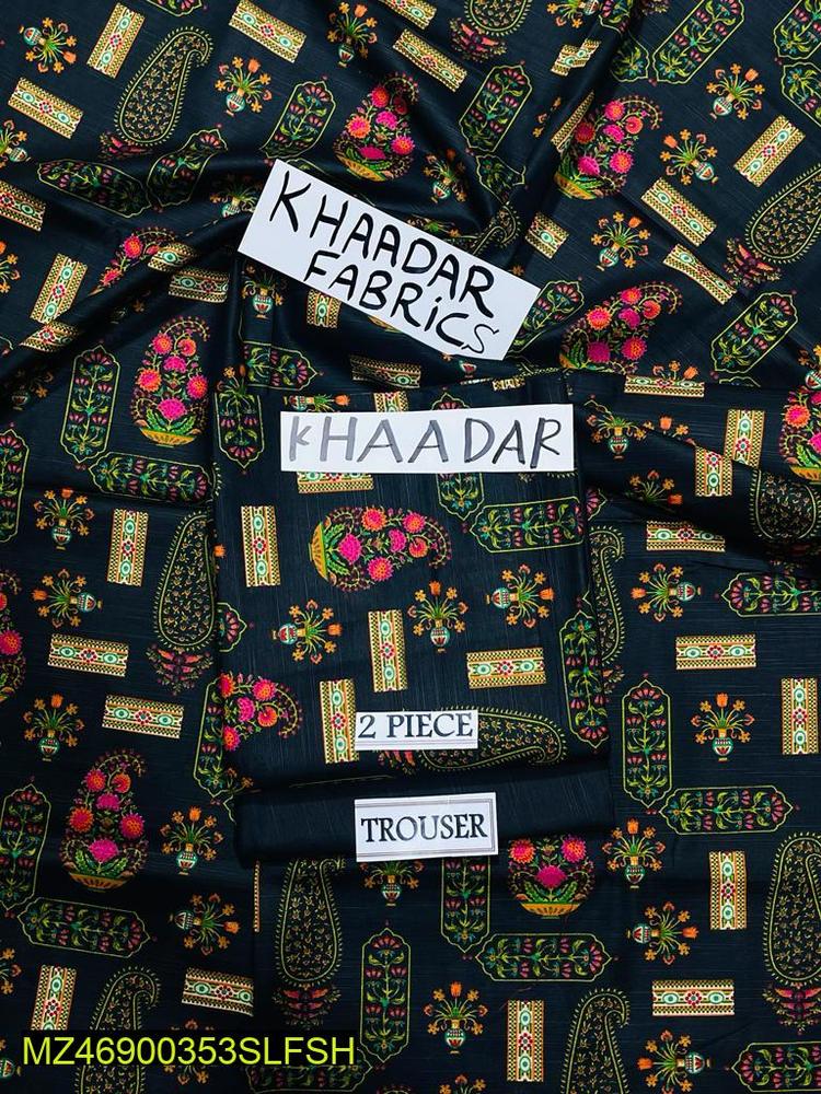 2 Pcs Women's Unstitched Khaddar Printed Suit