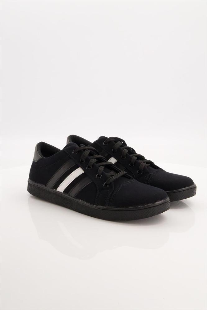 Black Camel Stripes Sneakers 555, Black