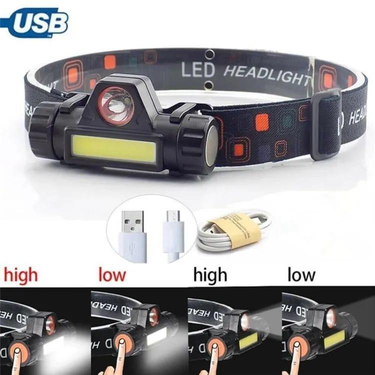 USB Rechargeable Waterproof Headlamp Torch