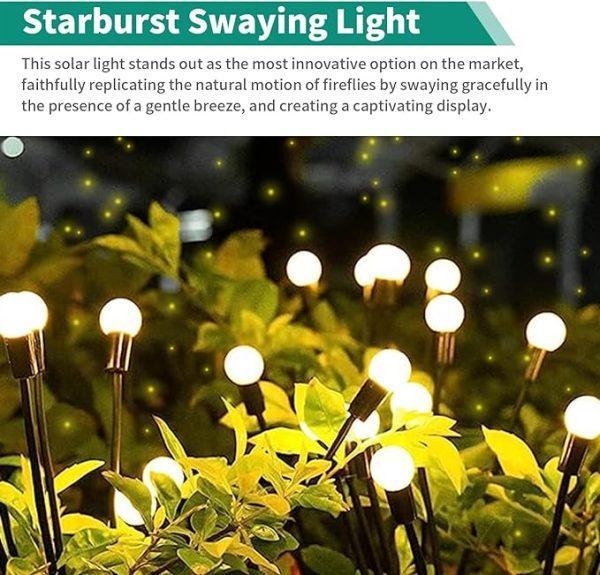 10Pc Led Solar Powered Firefly Garden Light 