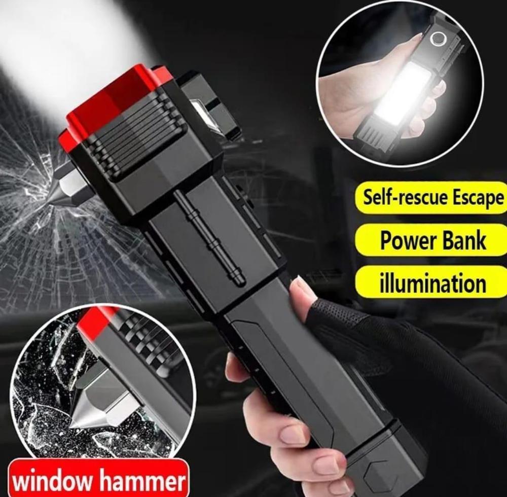 Rechargeable Safety Hammer Flashlight - 10 Pcs 