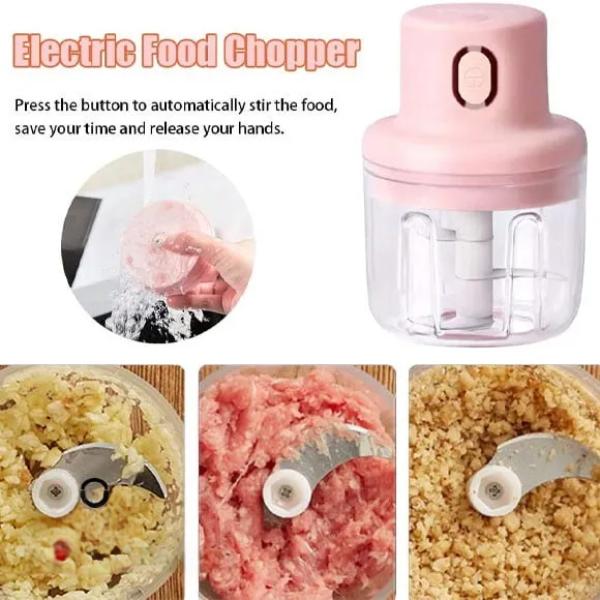 Portable & Rechargeable Electric Food Chopper - 1 Pc in Pink