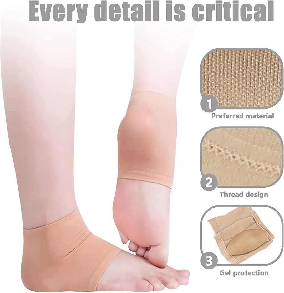 Anti Crack Silicone Heel Protector Socks, 3 Pair
