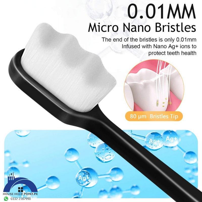 Ultra Thin Tooth Brush - 2 Pcs Pack of Smooth ABS Plastic in White and Black