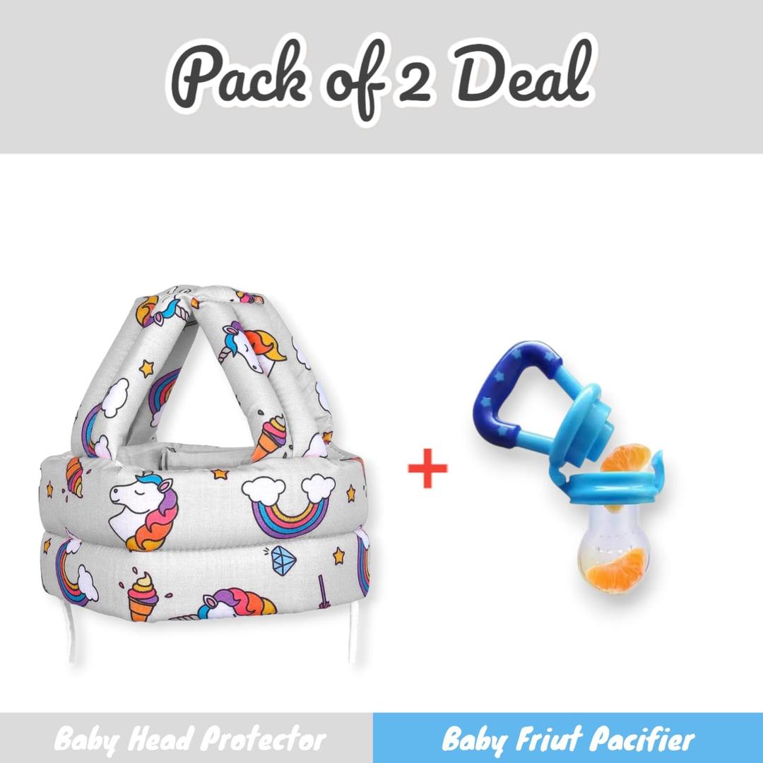 Baby Head Protector and Fruit Pacifier - Pack Of 2