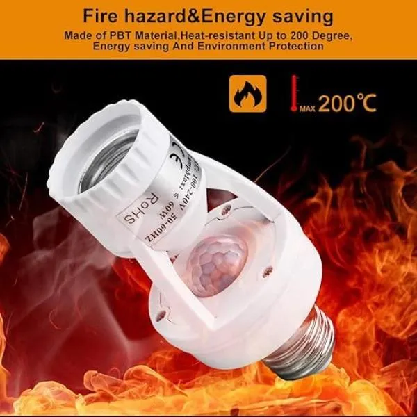 Motion Sensor Bulb Holder, 2 Pcs