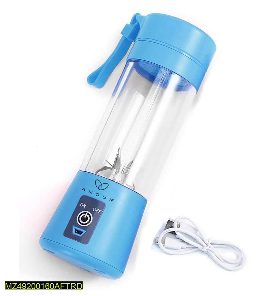 Portable USB Mini Electric Juicer Mixer Blue 1L ABS