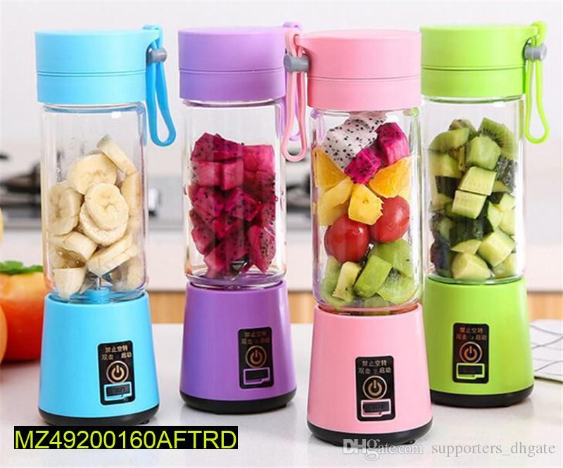 Portable USB Mini Electric Juicer Mixer Blue 1L ABS