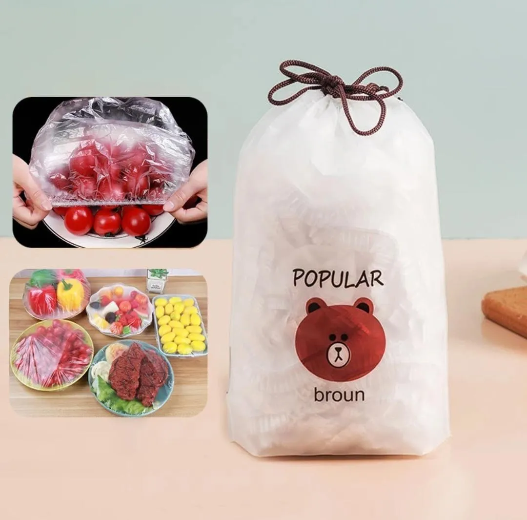 100 Pcs Food Cover Polythene Covers, Pack Of 2