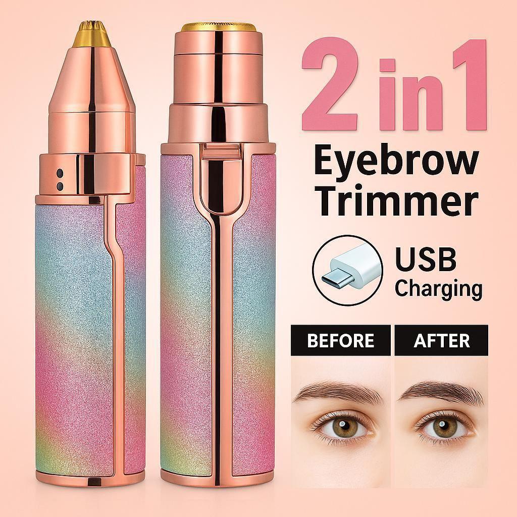 2 in 1 Eyebrow And Facial Hair Trimmer 5 Pcs
