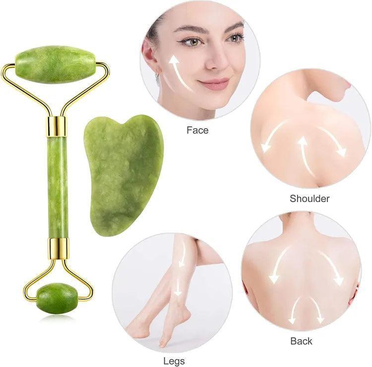 Anti-Aging Jade Roller And Gua Sha, Pack Of 2