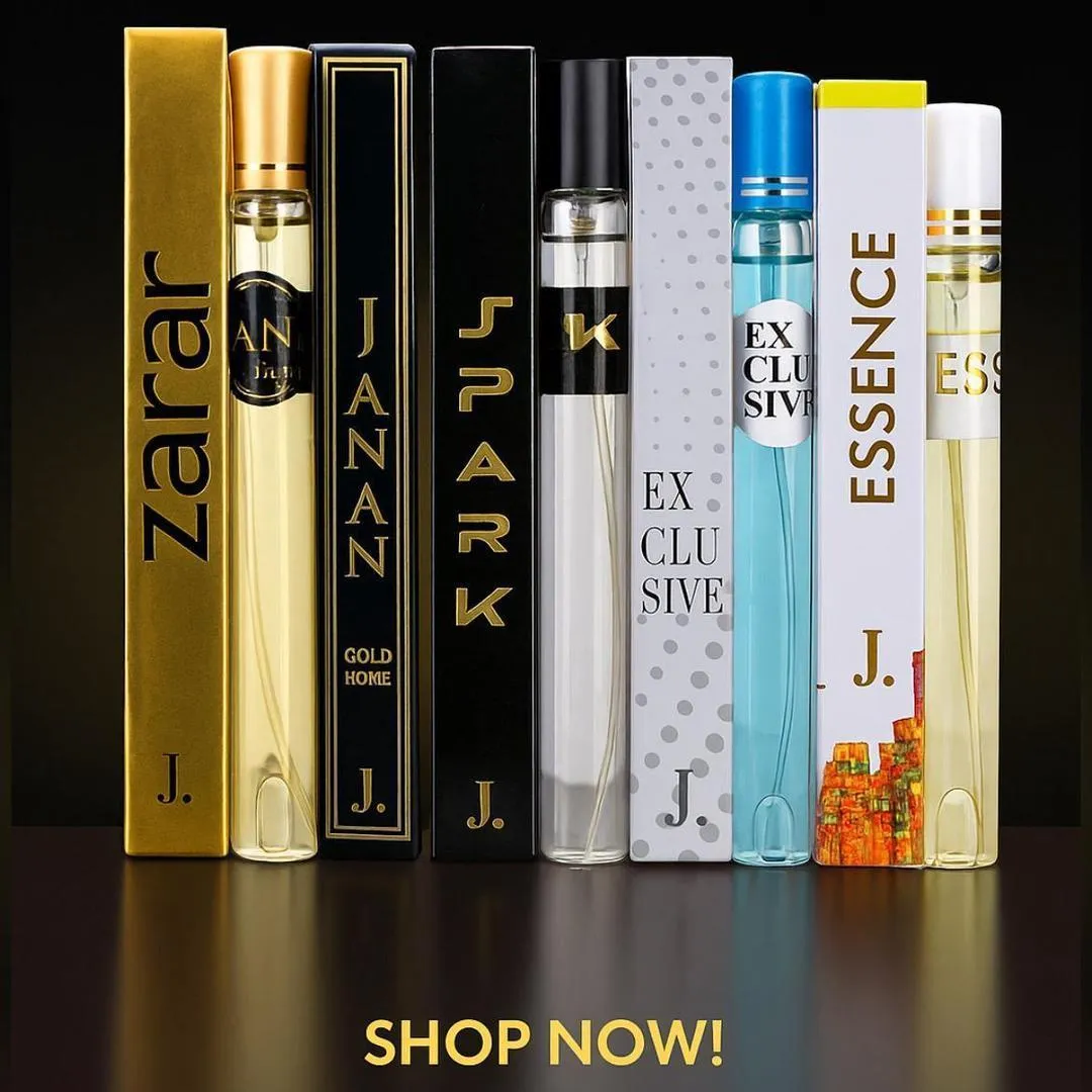 J. Pen Long Lasting Fragrance Pocket Perfume Set- 5 Pcs Unisex Black Liquid Perfume