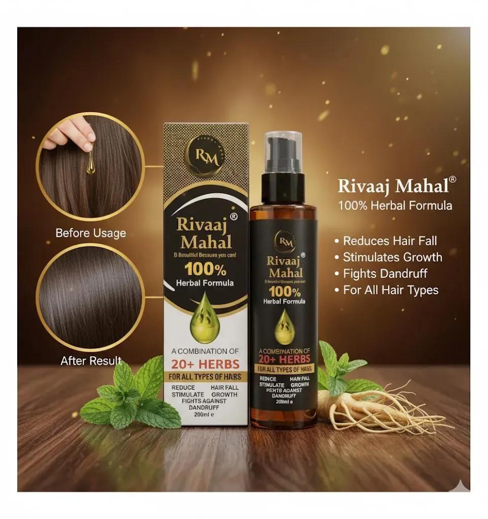 Rivaaj Mahal: 100% Herbal Hair Oil - 200ml