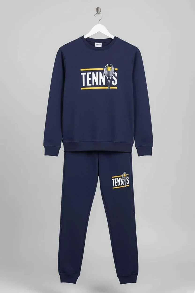 2 pcs Men's Polyester Fleece  Printed Track Suit