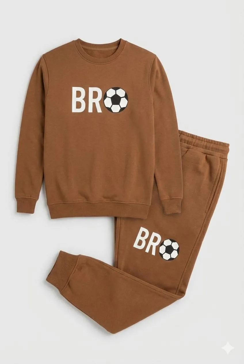 2 Pcs Men's Pollister  Fleece Printed Sweatshirt Track Suit