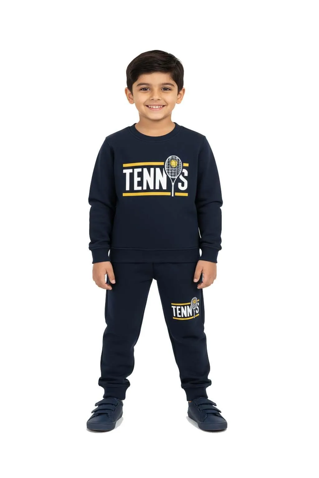 2 Pcs Boys and  Girl's Fleece Printed Sweatshirt Tracksuit