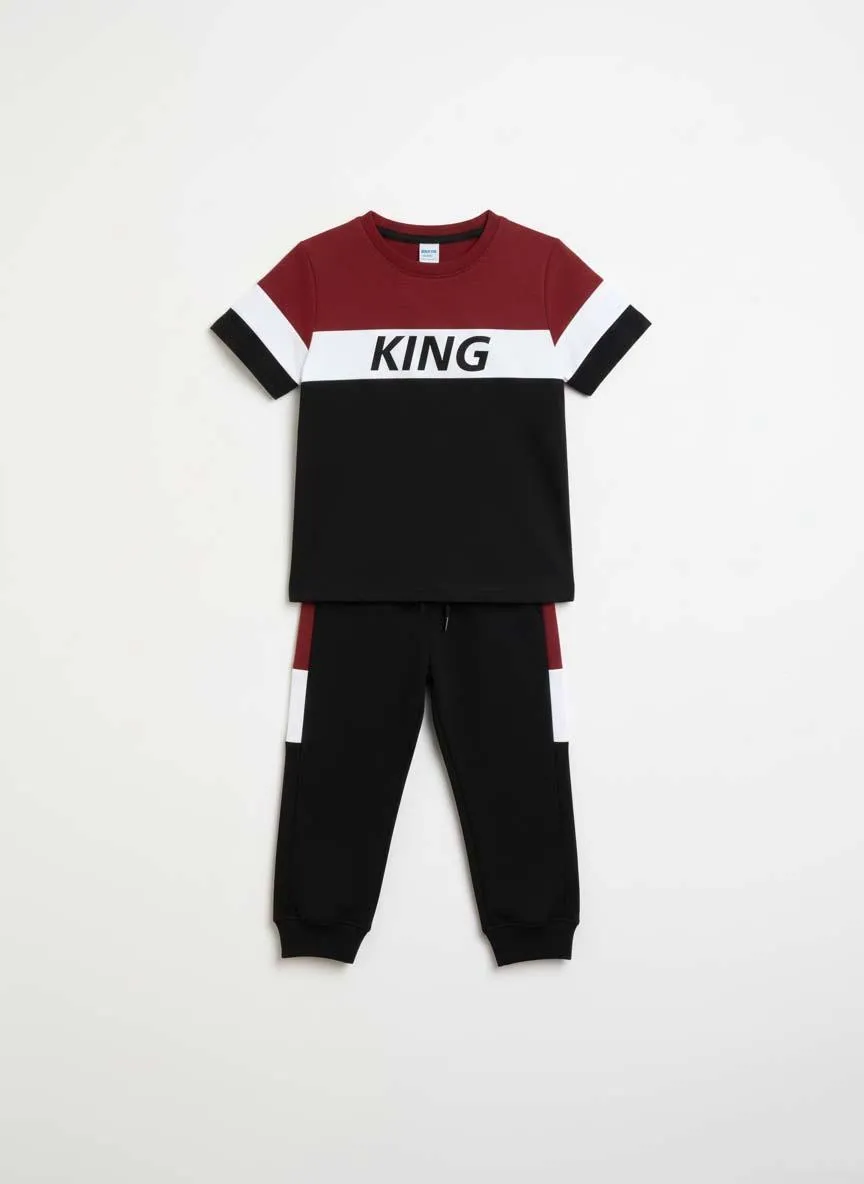 2 Pcs Boys and Girl's Polyester Printed Tracksuit