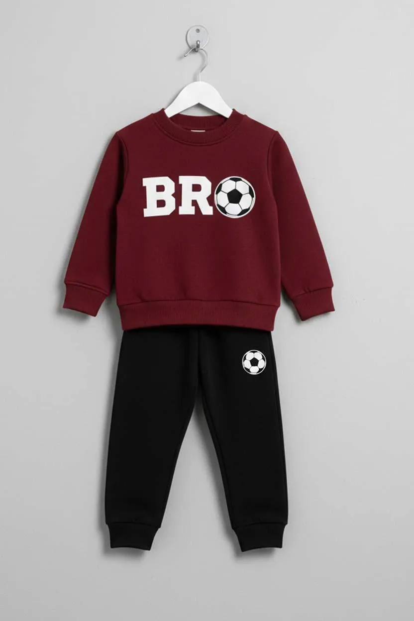 2 Pcs Boys and Girl's Polyester Fleece Printed Tracksuit