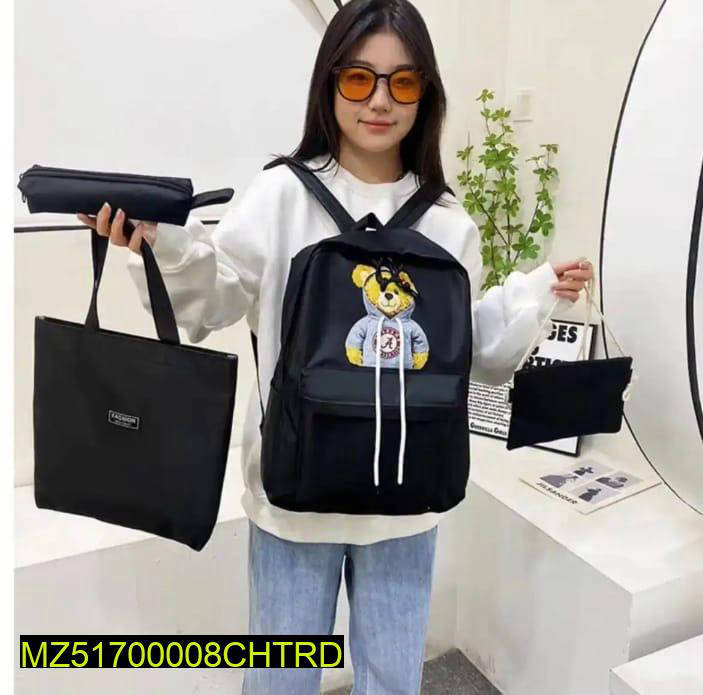 4 Pcs Canvas Backpack 