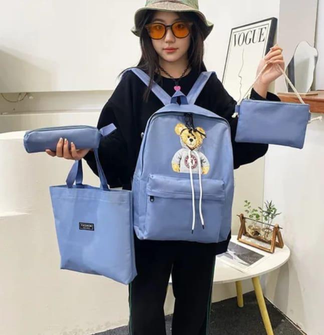 4 Pcs Canvas Backpack 