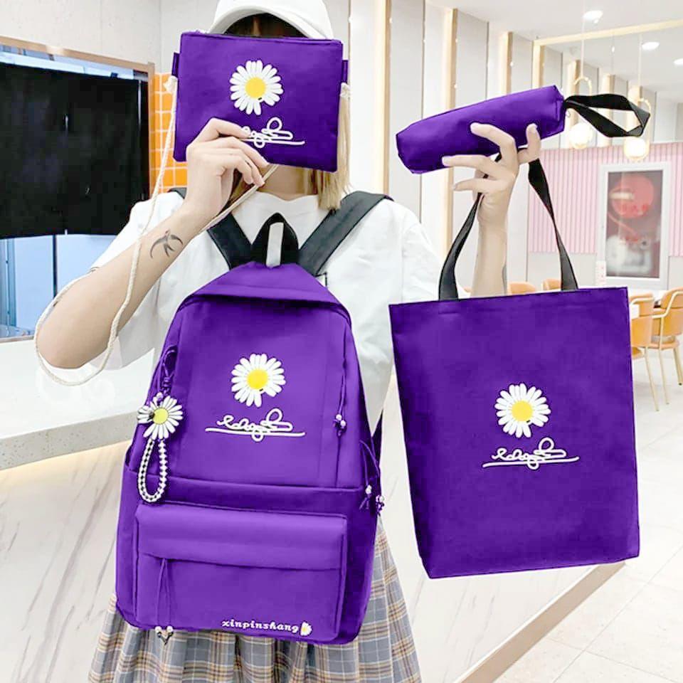 4 Pcs Floral Design Bag Set For Girls