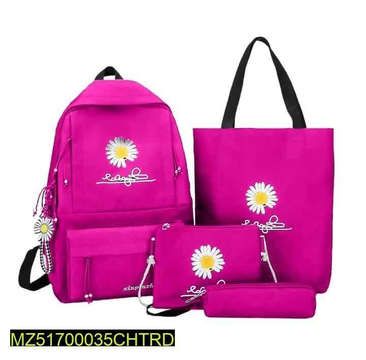 4 Pcs Floral Design Bag Set For Girls