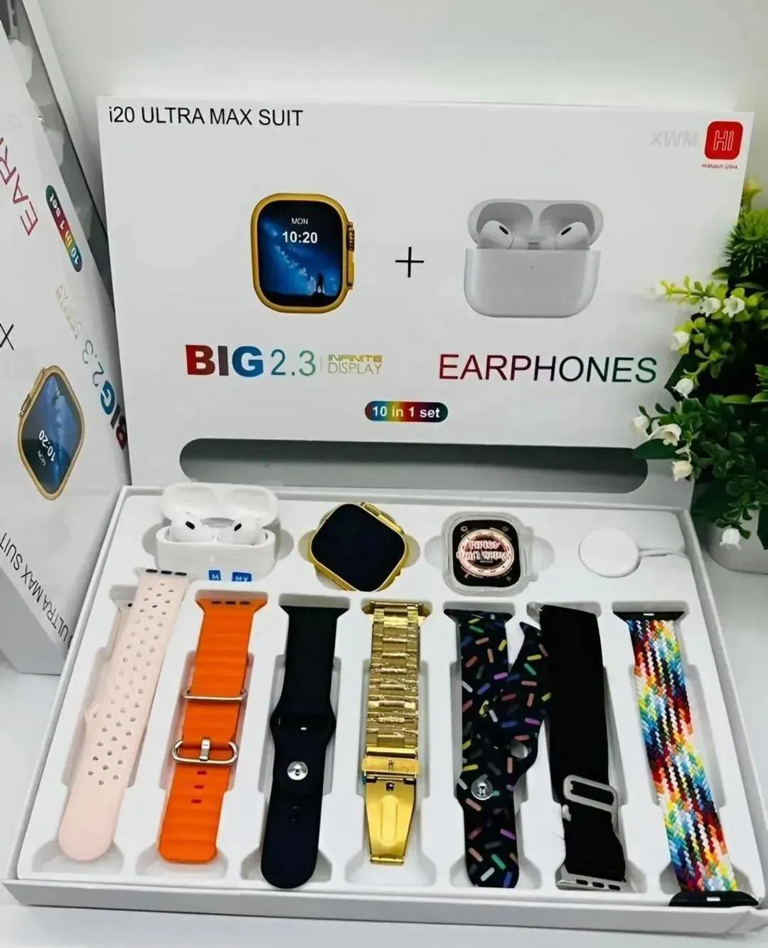 I20 Smart Watch with Bluetooth 5.1 - 1 Smart Watch & 1 Earbuds Bundle