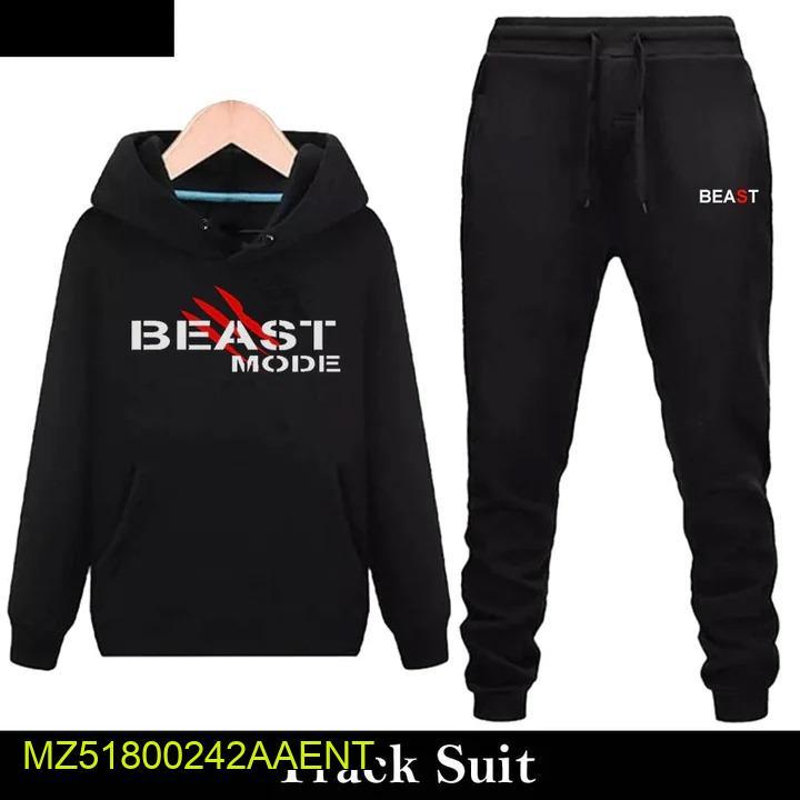 2 Pcs Men's Stitched Cotton Jersey Printed Track Suit, B.M