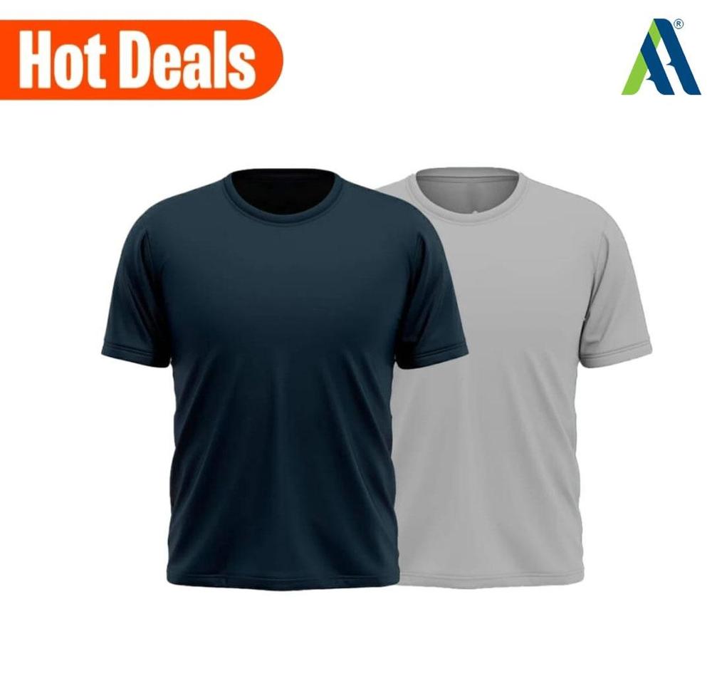 Men's Stitched Jersey Plain T-Shirt, Pack of 2