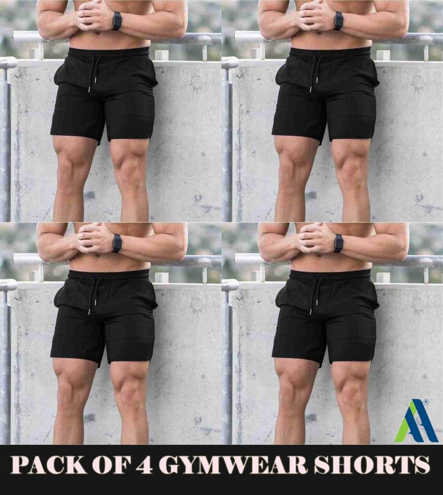 Men's Stitched Shorts, Pack of 4