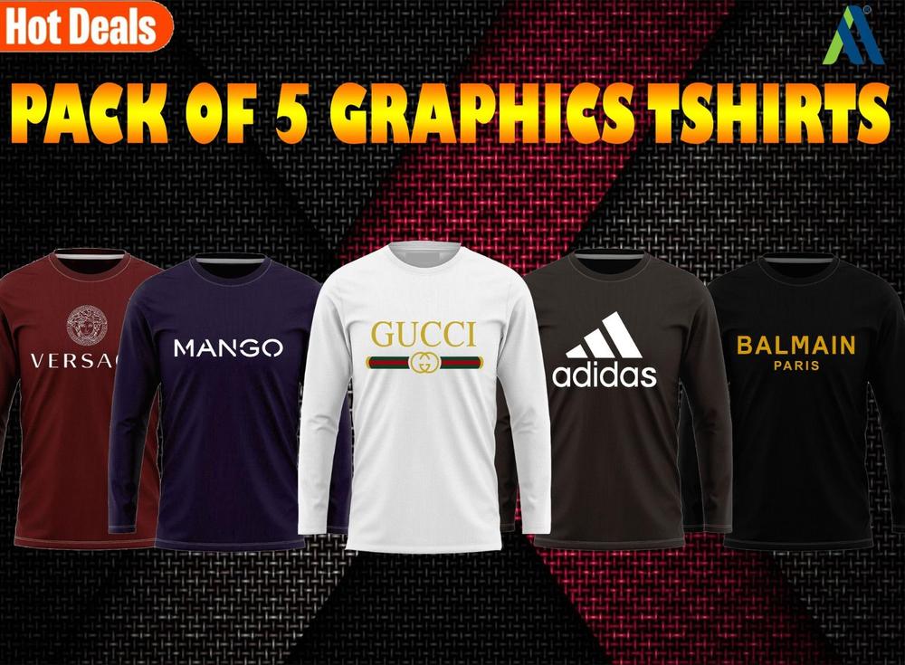  Jersey Graphic Sublimation Full Sleeves Shirt -Pack Of 5